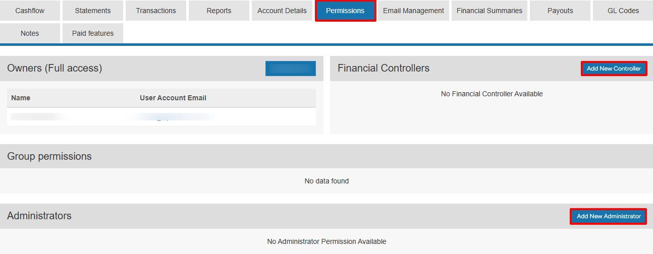 Dashboard left navigation menu with Financials & Accounting highlighted