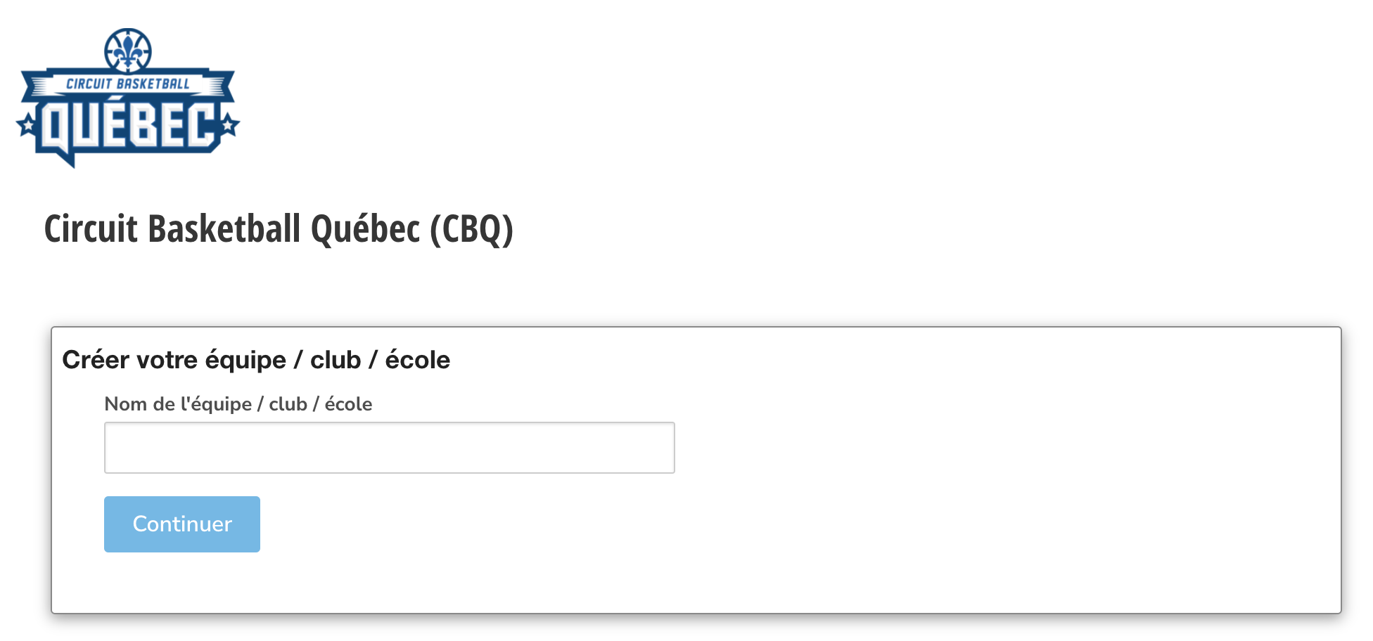 Team name field