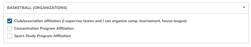 Type of organization choice
