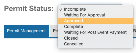 Liste Permit Status avec Approved