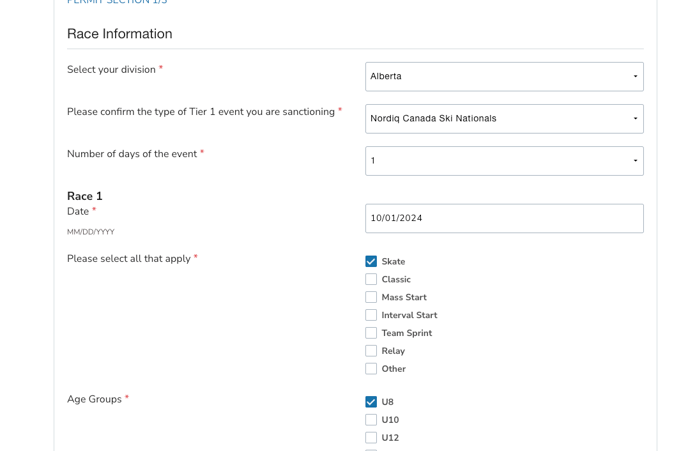 Questions Race Information avec le format de date