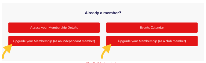 Already a member? section with the upgrade portal link