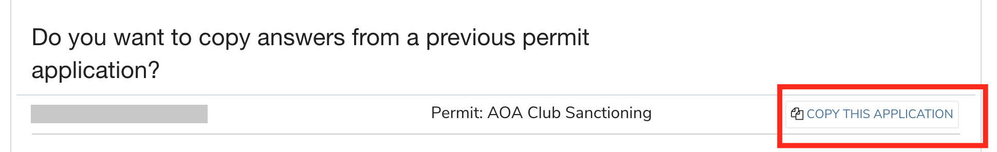 Option Copy this application