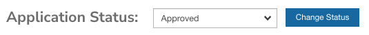 Liste déroulante Application Status