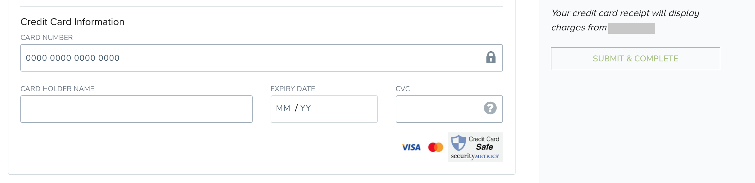 Panier avec l’adresse de facturation et les renseignements de paiement