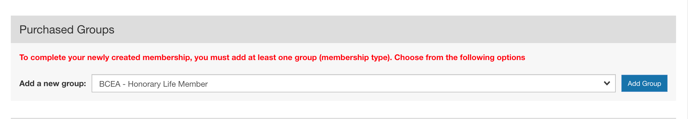 Add a new group drop-down with Add group