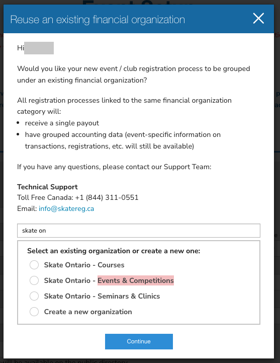 Fenêtre Reuse an existing financial organization