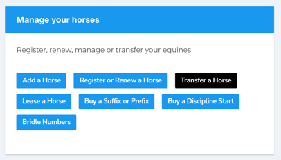 Page des adhésions d’ESNZ avec Transfer a Horse