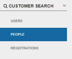 Customer search menu with People