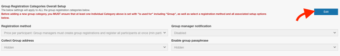 Configuration de l’inscription de groupe avec le bouton Edit