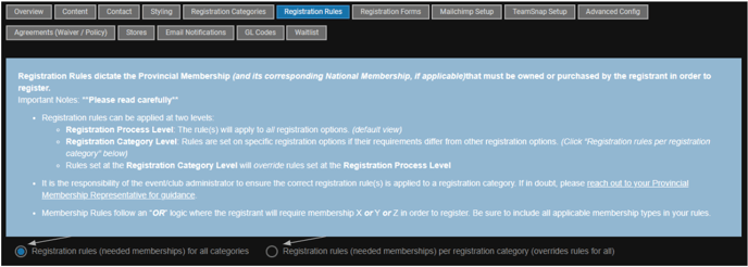 Registration rules for all categories or per category