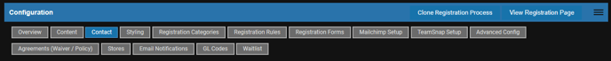 Configuration tabs with the Contact sub-tab