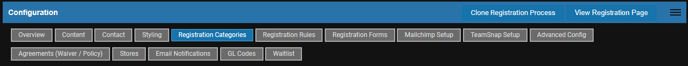 Configuration tabs with the Registration Categories sub-tab