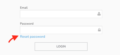 Page de connexion avec le lien Reset password