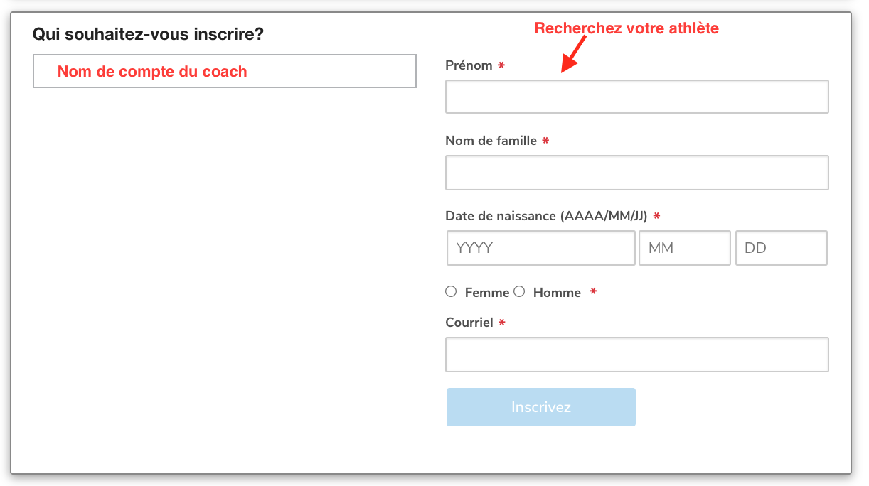 Profil existant trouvé pour l’athlète
