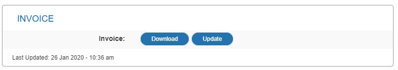 Section de la facture avec Update et View Invoice Details