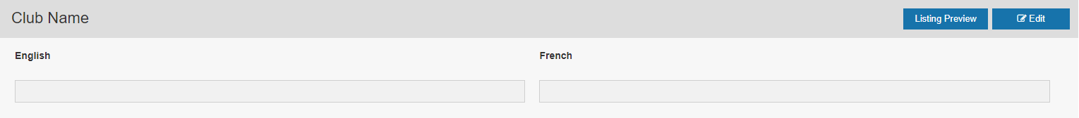 Annonce du club avec le champ du nom du club